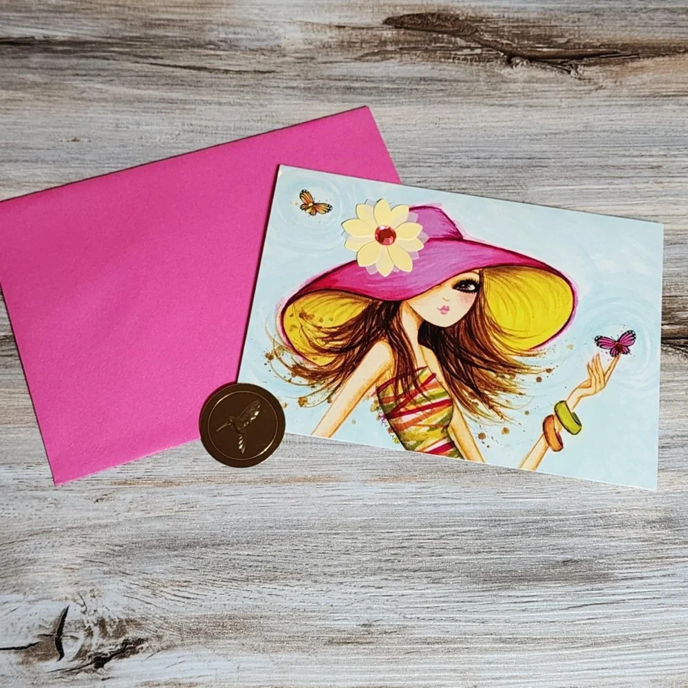 Bella Pilar Bedazzled Butterfly Artist Designed Greeting Card Blank‎ Inside